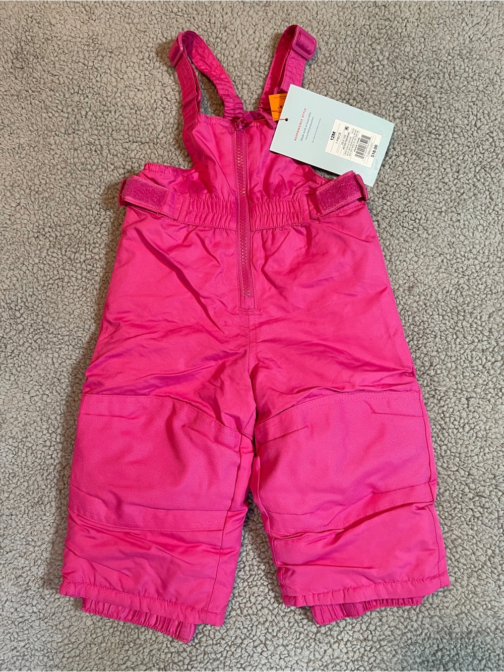 Cat & Jack Hot Pink Kids Snow Overalls